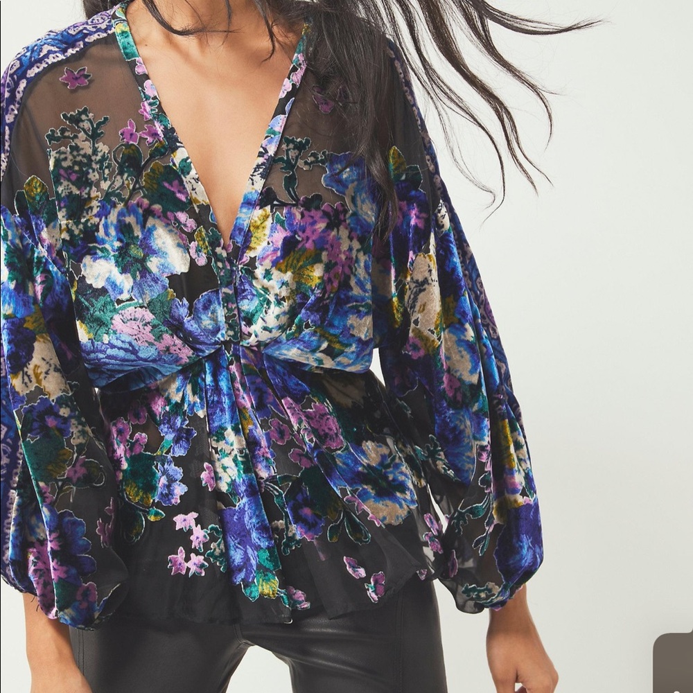 Free People Bonnie Burnout Top